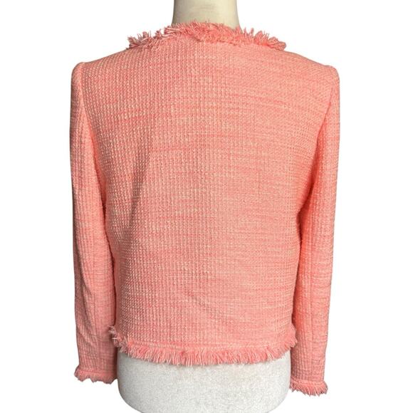 Alice And Olivia Coral Tweed Jacket Women's Small Lined Preppy Prep Coastal - Picture 3 of 12